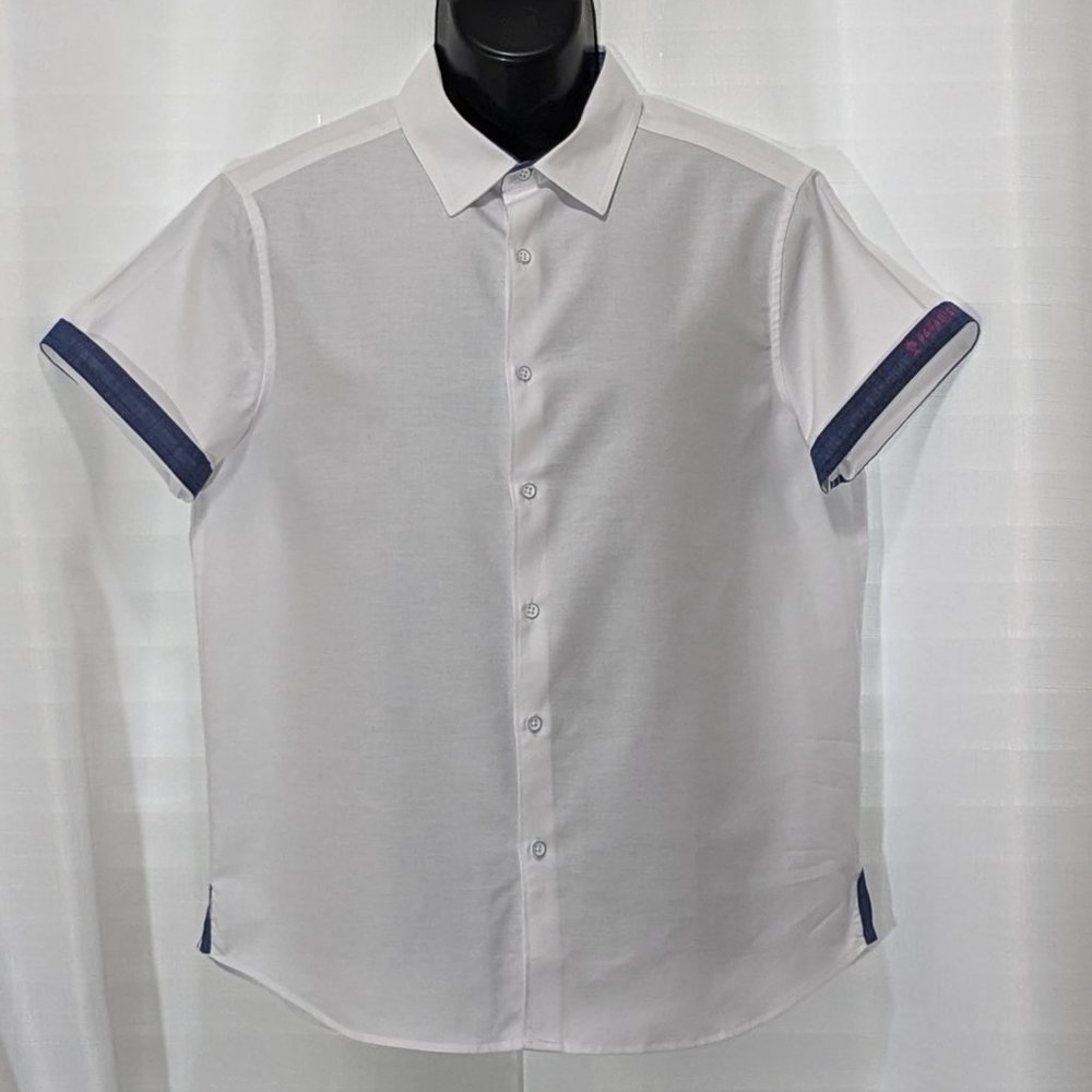 Free Planet Mens  Bright Mint Button Up Shirt Short Sleeve Endless Sz M